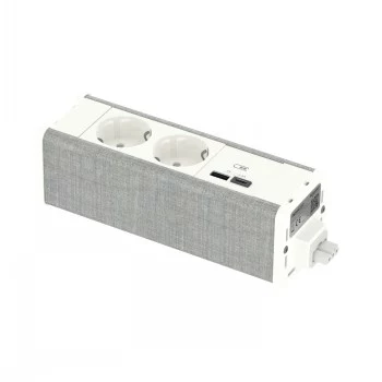 SCHNEIDER ELECTRIC UNICA SYSTEM+ MOD.UNIT 2XSCHUKO+USBA/C BLANC/GRIS