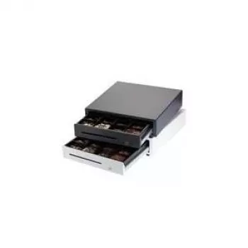 Tiroir-caisse Metapace K-1 en acier inoxydable à ouverture frontale, dimensions LxHxP 410x114x415 mm, insert 6