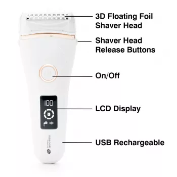Rio SHLD-EU/1.2 Go Smooth rasoir femme humide et sec, blanc