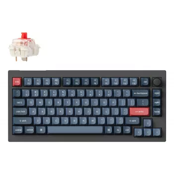 Clavier sans fil Keychron V1 Max RGB - disposition US - Hot-Swappable Gateron Jupiter Red