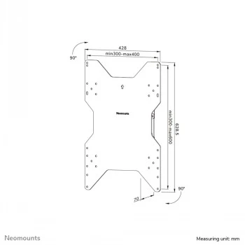 Support mural NEOMOUNTS pour écran plat (orientable) 1 écran noir