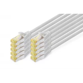 Câble patch DIGITUS CAT6A S/FTP, 3 m, gris, lot de 10