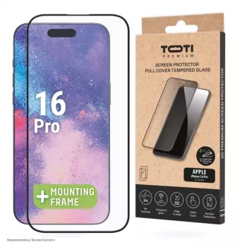 Protecteur d'écran en verre trempé TOTI PREMIUM 3D Full Cover pour Apple iPhone 16 Pro