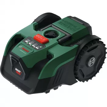 Robot tondeuse Bosch VISIMOW18V-200 18 V avec batterie 5,0 Ah, lame de rechange, vert/noir