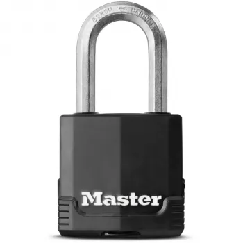 Cadenas laminé Master Lock M115EURDLF Excell, largeur de corps 49 mm, longueur d'étrier 38 mm, clé différente, revêtement de protection, pour portails, garages, clôtures