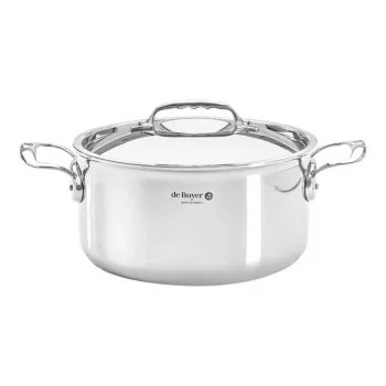 Casserole De Buyer Affinity en acier inoxydable avec couvercle 24 cm