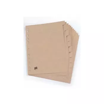 Intercalaires Oxford ELBA Touareg A4 12 onglets numérotés carton manille 160 g/m² perforation universelle