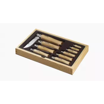 Coffret collectionneur Opinel en boîte en bois, 10 couteaux de poche