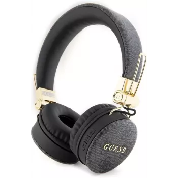 Casque Bluetooth circum-aural GUESS GUBH704GEMK, noir, logo métal 4G