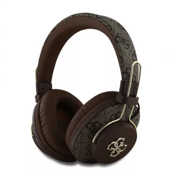 Casque Bluetooth sans fil GUESS 4G Metal Logo marron GUBHS72P4FC4MW