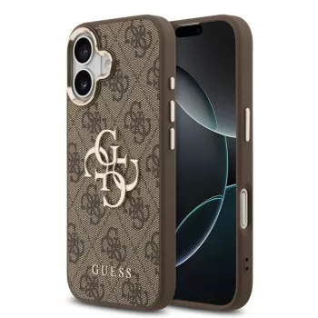 Coque rigide GUESS 4G Metal Logo marron pour Apple iPhone 17