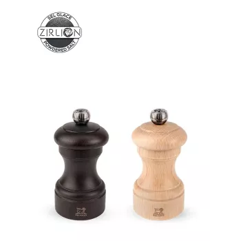 Peugeot Bistro Pepper and Salt Mill Set 10 cm Duo Natural and Chocolate