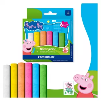 Craie de trottoir STAEDTLER Junior Peppa Pig, 6 pièces, emballage carton