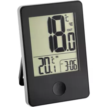 TFA POP Thermomètre radio-piloté avec horloge noir (30-3051-01)