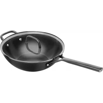 Wok ZWILLING Milano avec couvercle en verre 30 cm, noir