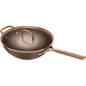 Wok ZWILLING Milano avec couvercle en verre 30 cm, marron