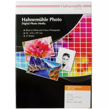 Hahnemühle Photo Matt Fibre 200 - mat lisse - 300 µm - ton chaud - A4 (210 x 297 mm) - 25 feuilles