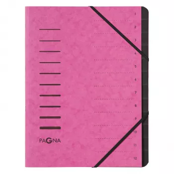 Classeur Pagna 40059-34 12 compartiments, A4, rose foncé