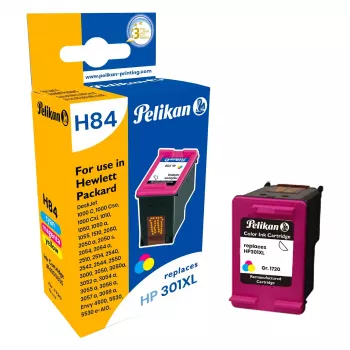 Cartouche d'encre compatible Pelikan pour HP 301XL (CH564EE) - noire, à haut rendement, reconditionnée