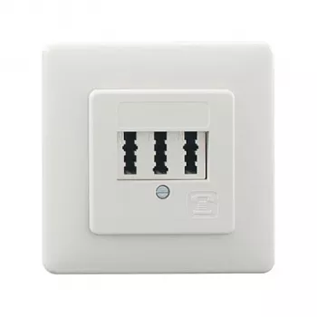 Rutenbeck TAE 3x6 NFN UP Flush-Mounted Socket Pure White