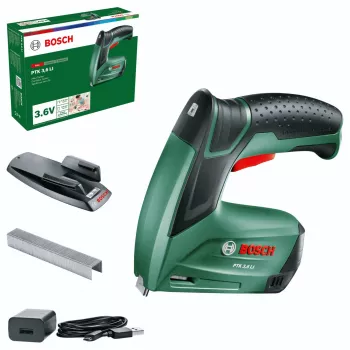 Agrafeuse sans fil Bosch Home and Garden PTK 3.6 LI avec batterie et chargeur