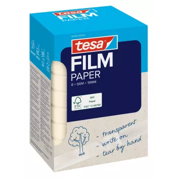 Ruban adhésif papier Tesa 8 rouleaux transparent inscriptible boîte pliante (59216-00000-00)