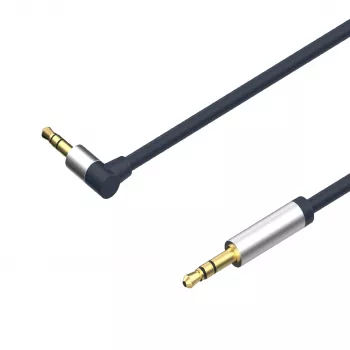 Câble jack 3,5 mm ShiverPeaks Audio, coudé/droit 0,7 m - noir