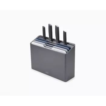 Set de 8 couteaux et planches à découper Joseph Joseph Folio Plus gris