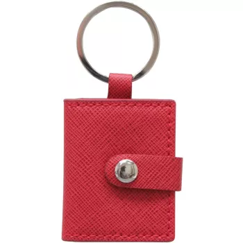 Porte-clés DEKNUDT rouge 3,5x4,5 similicuir S59NS4