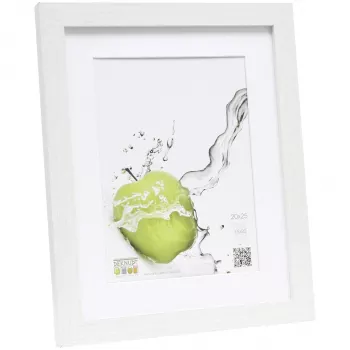 Deknudt S66KF1 P1 Cadre photo 20x25 en bois blanc avec passe-partout