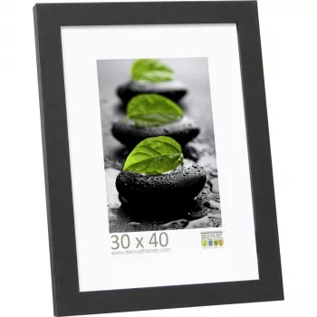 Cadre photo simple DEKNUDT S44CF2 30x40 bois noir - paysage et portrait