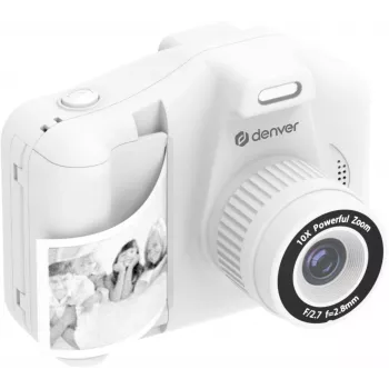 Appareil photo pour enfants blanc Denver KPC-1370W avec imprimante, écran LCD 2,8 pouces, 12MP Full HD 1080p