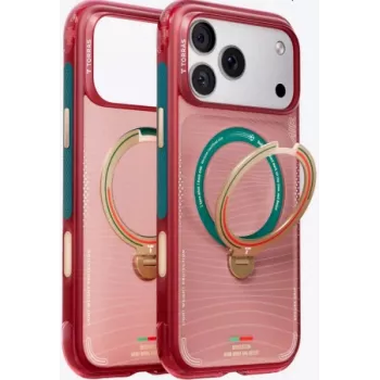 Coque MagSafe TORRAS World Cup Ostand Q3 Air pour Apple iPhone 15 Pro (Portugal Red)