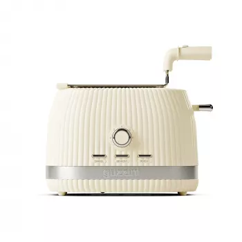 Grille-pain Guzzini Sous Chef avec pinces pliables, crème, 800 W, 2 tranches, matériau biosourcé