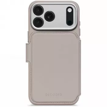 Étui portefeuille amovible en cuir Decoded pour iPhone 17 Pro Max avec MagSafe - Solid Clay
