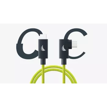 Câble Angelbird USB-C 4.0 Solid Flex coudé Lime 1 ft UC4SFRAL32