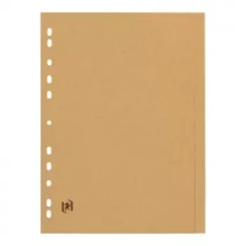 Intercalaires de classeur Oxford Touareg A4 format complet vierges beige 6 parties 1 jeu