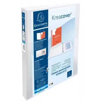 Classeur à anneaux de présentation Exacompta A4 Maxi blanc 2 anneaux D 8700292