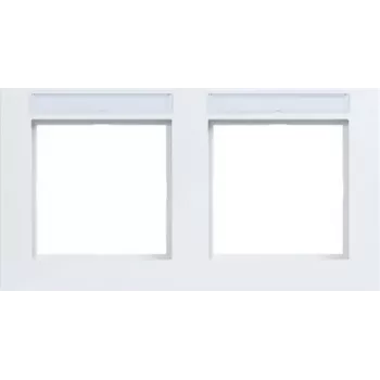 Cadre de recouvrement 2 postes horizontal Hager WAD6202WG, blanc clair brillant, A.1