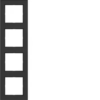 Cadre 4 postes HAGER WAD6400BM, A.1, noir nuit mat