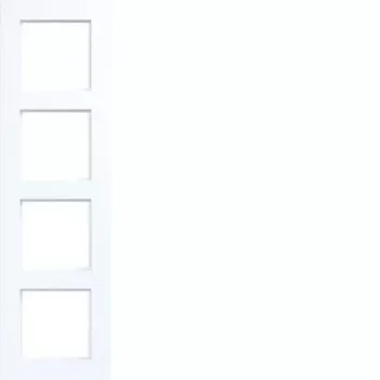 Cadre de recouvrement 4 postes Hager WAD8400WM, A.8, blanc clair mat