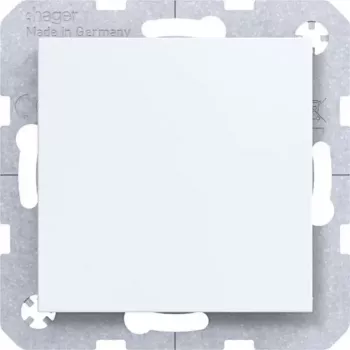 Cache aveugle avec pièce centrale Hager WAF1001WM, blanc polaire