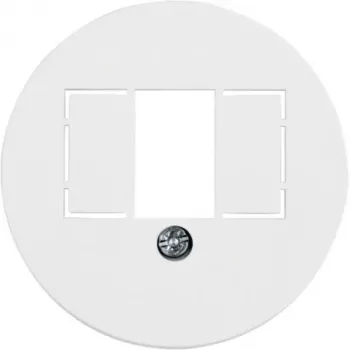 Plaque centrale HAGER WTF4000WG avec découpe TAE, Berker 1930/Glas, blanc polaire brillant
