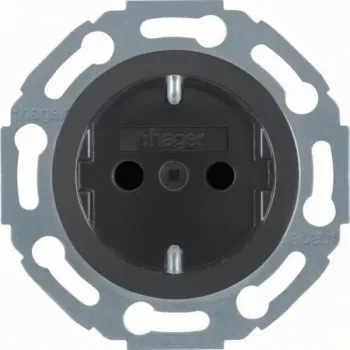 Hager Witty WTS1200BG Schuko Socket Black Glossy