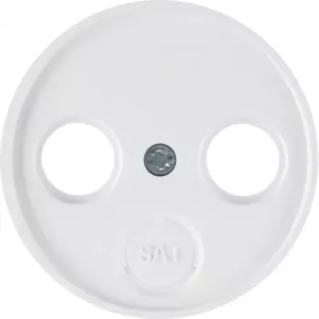Plaque centrale pour prise d'antenne 2 et 3 trous Hager WLF1068WG, blanc polaire brillant, système r.Classic