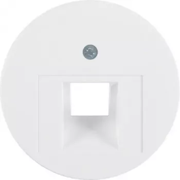 Plaque centrale pour prise UAE Hager WLF1007WG, blanc polaire, brillant, système r.Classic