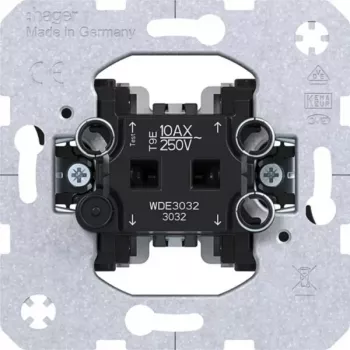 Hager WDE3032 interrupteur bipolaire encastré bascule 10 AX blanc