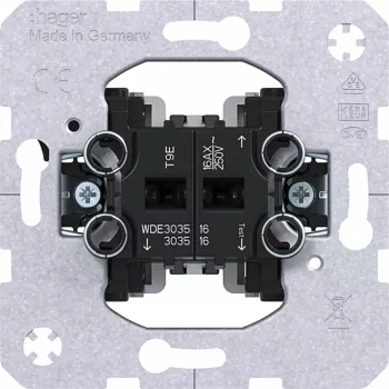 Hager WDE303516 mécanisme d'interrupteur série encastré 16 AX interrupteur à bascule 2 circuits