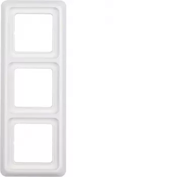 Cadre encastré 3 postes avec joint Hager WWD1300PW IP44 blanc polaire brillant