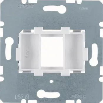 Plaque support Modular Jack Hager WDF4612W 1 port blanc